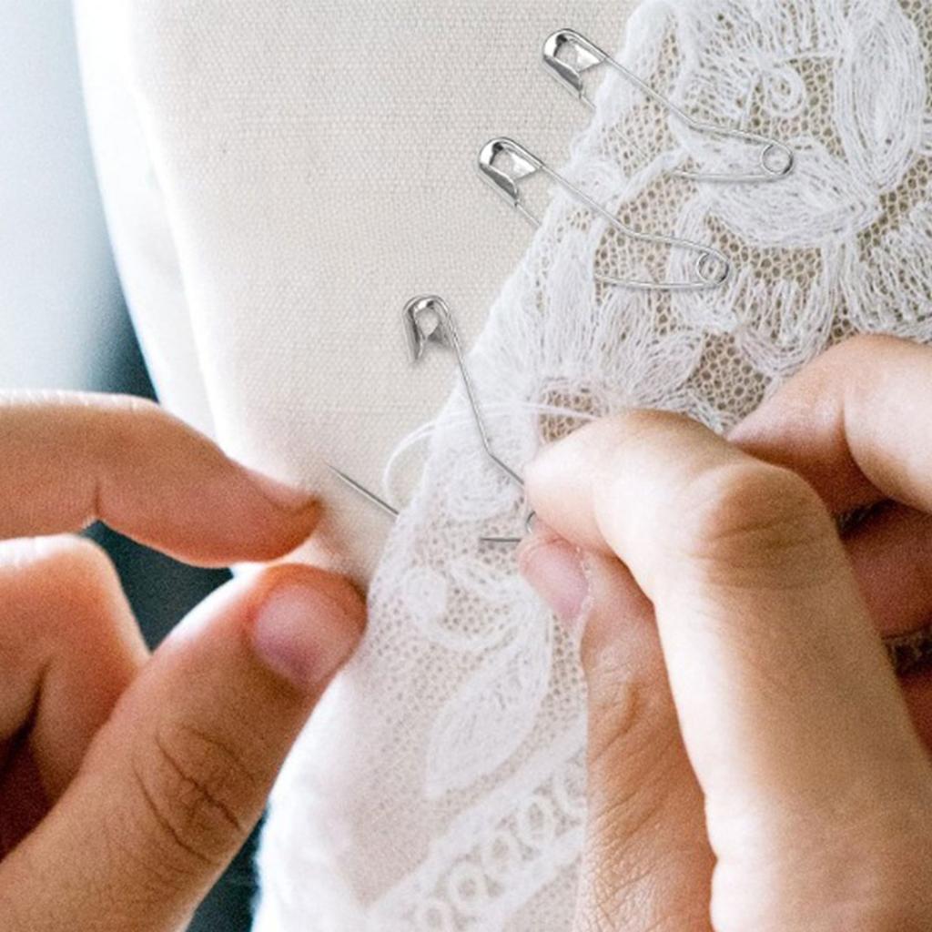 Упаковка из 160 шт. Изогнутые безопасные булавки из нержавеющей стали для квилтинга и наметки в пластиковой коробке, включает булавки 28 мм/32 мм/38 мм/54 мм