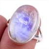 Natural Rainbow Moonstone Gemstone 925 Solid Sterling Silver Ring Size 7.5 I9I65