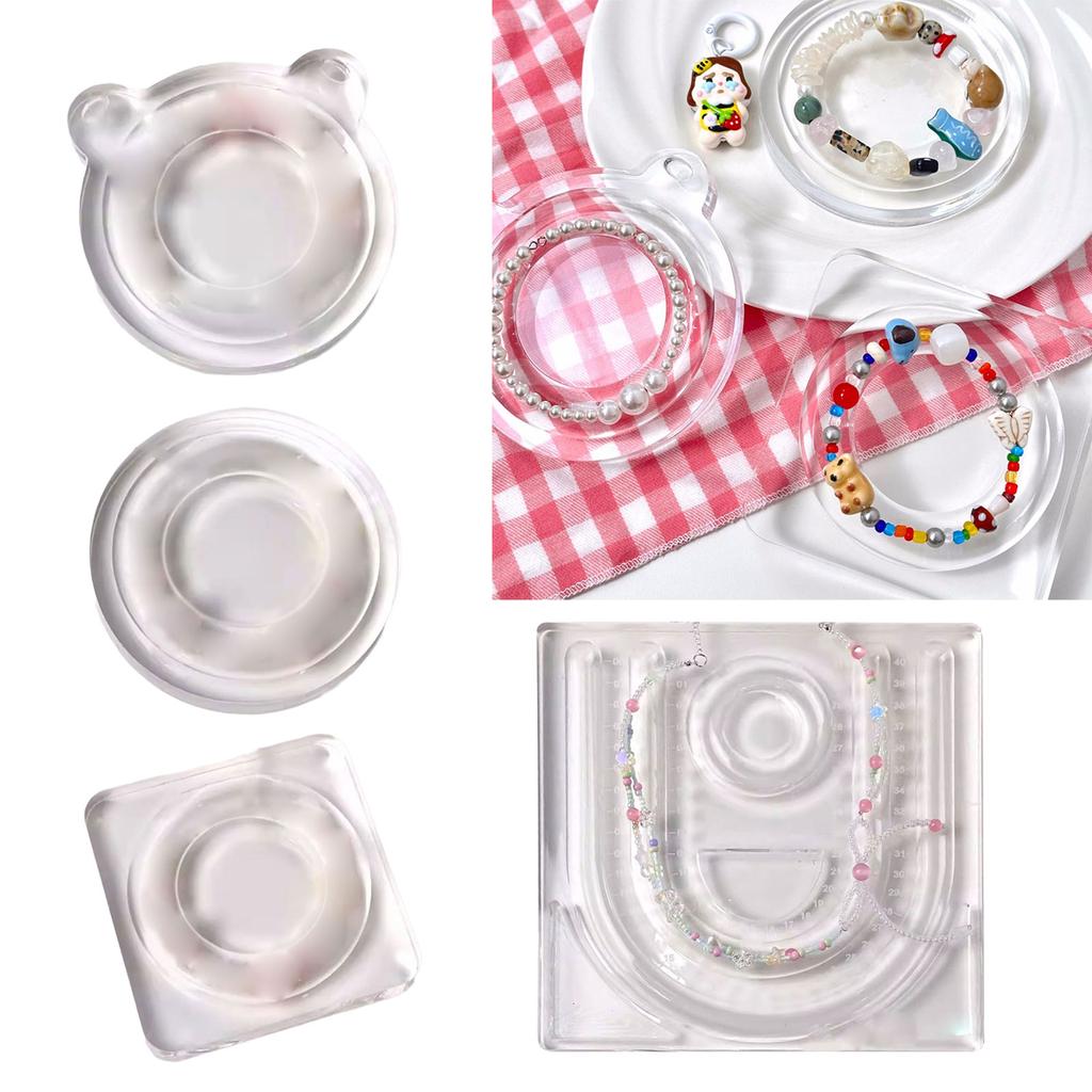 Акриловая доска для бисероплетения для изготовления ювелирных изделий, дизайн браслетов и ожерелий, поднос с измерительными областями, платформа для бисероплетения