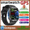 Новые умные часы с GPS для Xiaomi IOS Военный компас Фонарик Смарт-часы Мужские IP68 Водонепроницаемые 100+ Спортивных режимов BT Звонки Часы