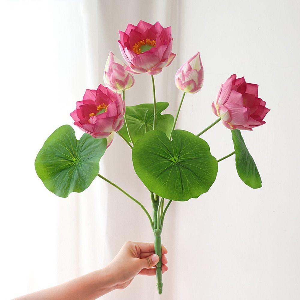 Пластиковый искусственный цветок лотоса Зеленые растения Шелковый цветок лотоса Симуляция Кандирок Аквариум для пруда