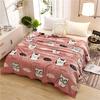 Romantic Love Hearts Pattern Throw Blanket Super Soft Cozy Warm Flannel Blanket for Couple Decorative Home Bed Sofa Couch Chair
