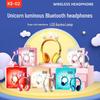 Светодиодные Bluetooth-наушники KE-02 с функцией голосового вызова, цветные в стиле "Дофаминовый единорог"