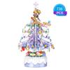 738 шт. Фиолетовая новогодняя елка Музыкальная шкатулка Блок с подсветкой и игрушкой Взрослый ребенок Домашний декор Рождественский подарок на день рождения