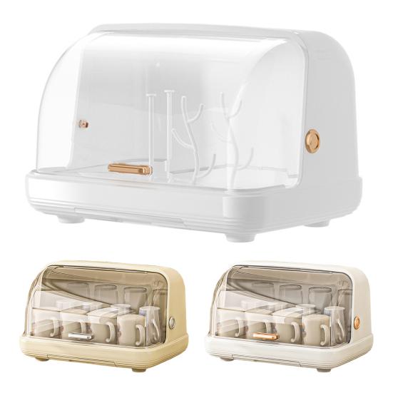 Baby Bottle Drying Rack with Cover 360-Degree Sealing Kitchen Cabinet Organizer Bottle