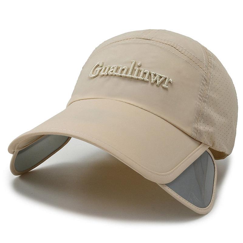 Retractable Extended Brim Hat Men's Summer Breathable Fishing Cap Men's Shade Fishing Sun Protection Baseball Cap