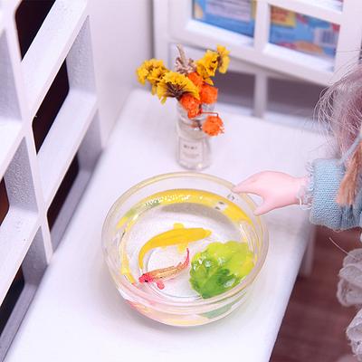 1 шт. кукольный домик миниатюрный имитация кои золотая рыбка чаша модель DIY аксессуары игрушки кукольный домик наклейки