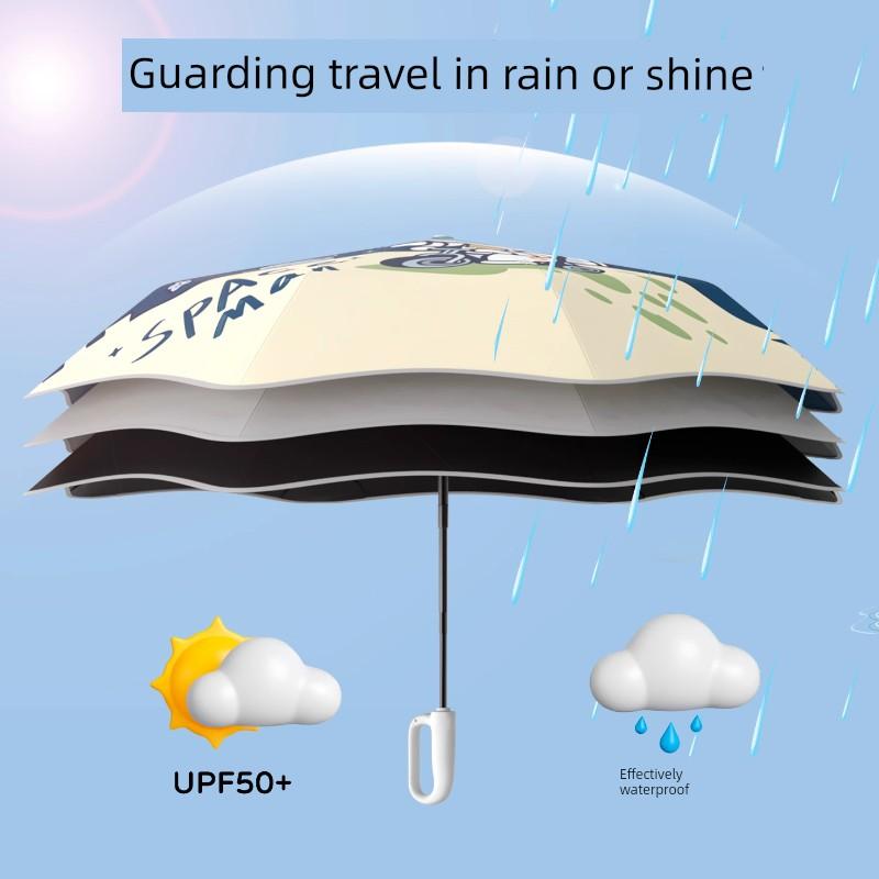 Children's and Students' Special Safety Umbrellas for School Use, Automatic Locking, Safety Rounded Corners, Anti-Rebound, Dual-Use for Both Sunny