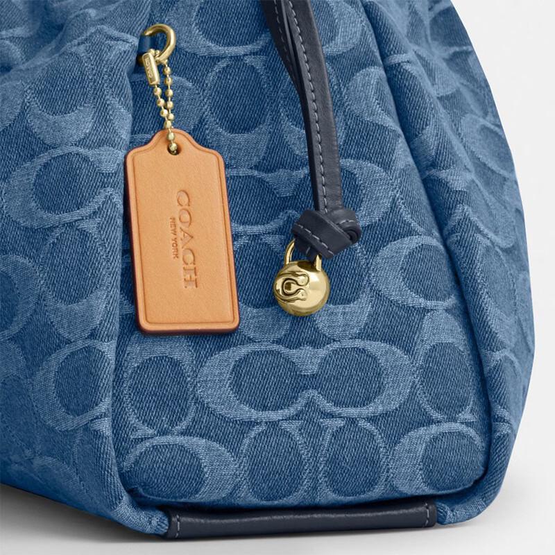 COACH Faye Iconic Джинсовая большая сумка через плечо