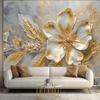 Современные обои Light Luxury 3d Gold Flower Art Wall Mural Living Room Bderoom Mural Home Decor