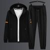 Hooded Long Sleeved Suit Men's Casual Fashion Plus Size Cardigan Jacket Hoodie Long Pants Two-piece Set Men