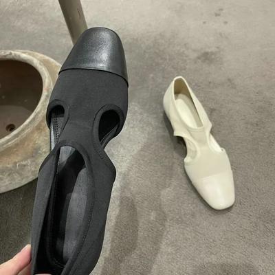 Весна/осень Однотонные туфли на плоской подошве с эластичным квадратным носком Женская обувь 2024 Высококачественные лаконичные туфли на плоской подошве Sapatos Baixos Femininos