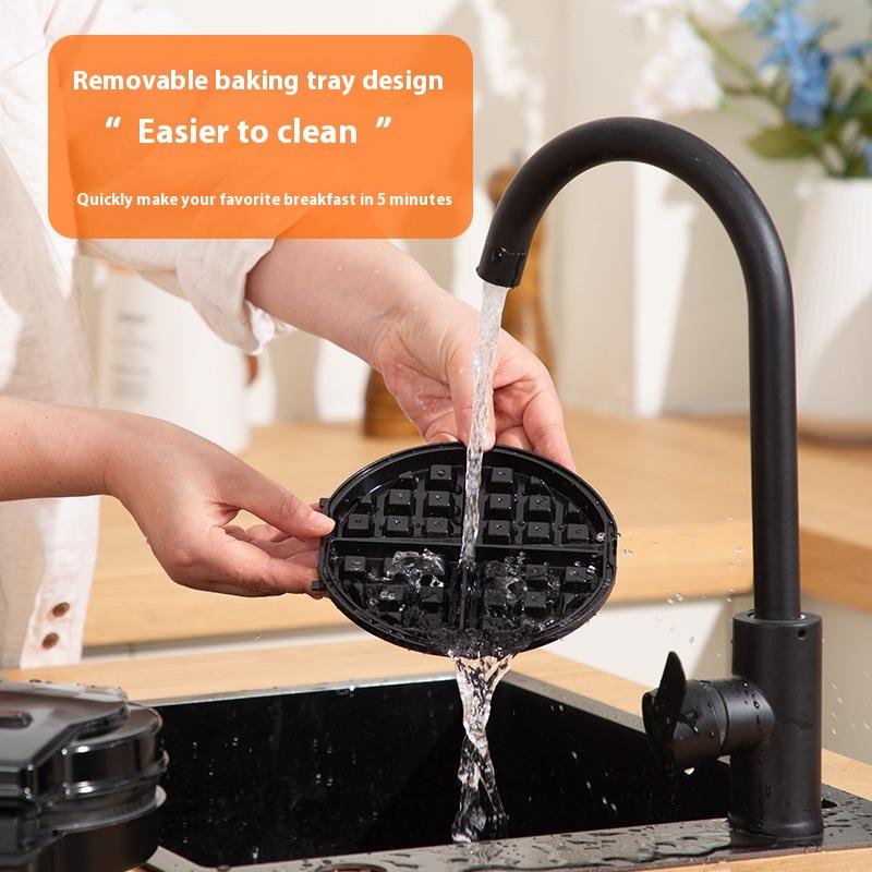 Машина для завтрака Мини-пекарня Хлебопечка Бытовая 3-в-1 Вафельница Съемная Чистка Электрическая Подставка для торта Сэндвичница