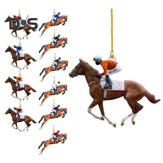 Украшение для верховой езды 2D Плоская акриловая подвеска в виде лошади Рождественская елка Рюкзак Подвесное украшение Подарок для любителей лошадей