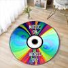 Принтованный виниловый ковер в виде музыкальной пластинки, коврик, который можно стирать в машине, подарок для меломанов, ковер в стиле ретро, круглый коврик в виде виниловой пластинки, нескользящий коврик
