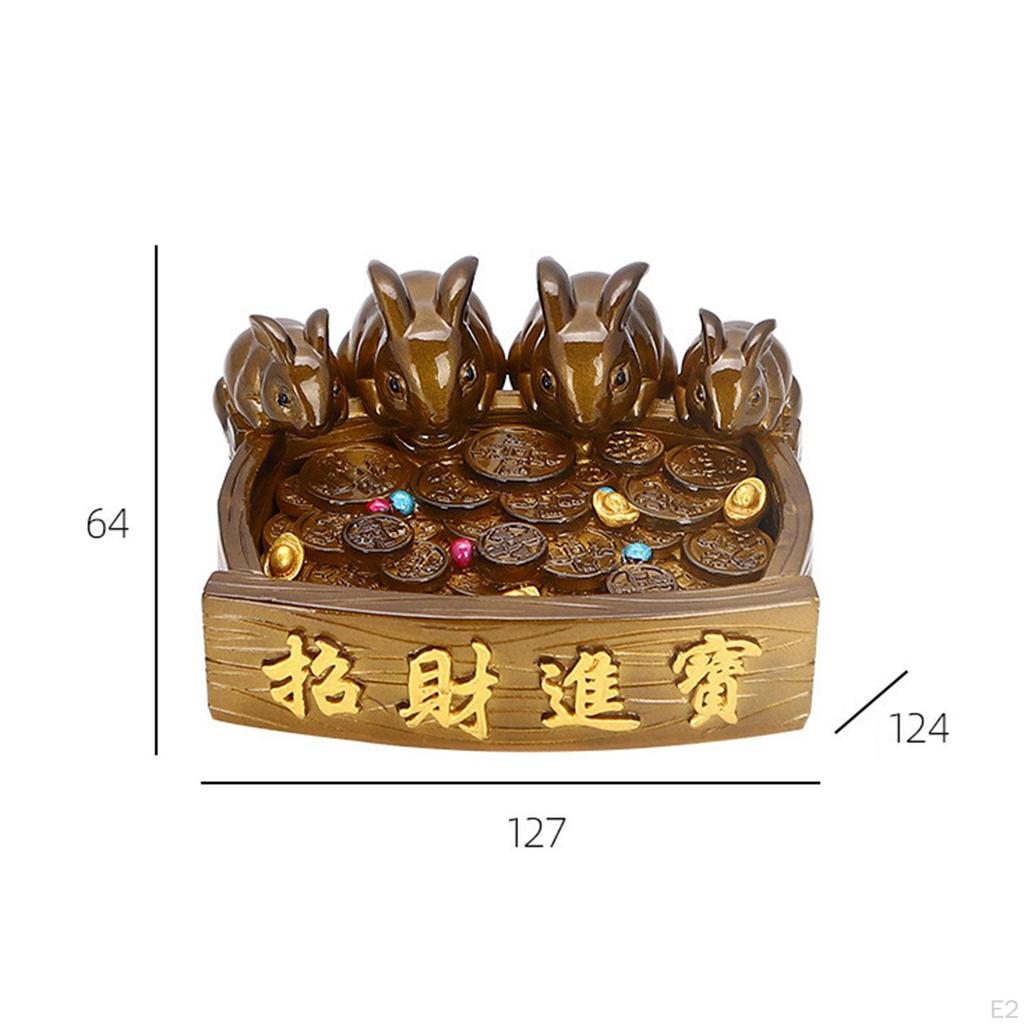 Statue Resin Ornament Tea Pet Office Desk Bookshelf Craft Feng Shui Animal Figurine Sculpture for