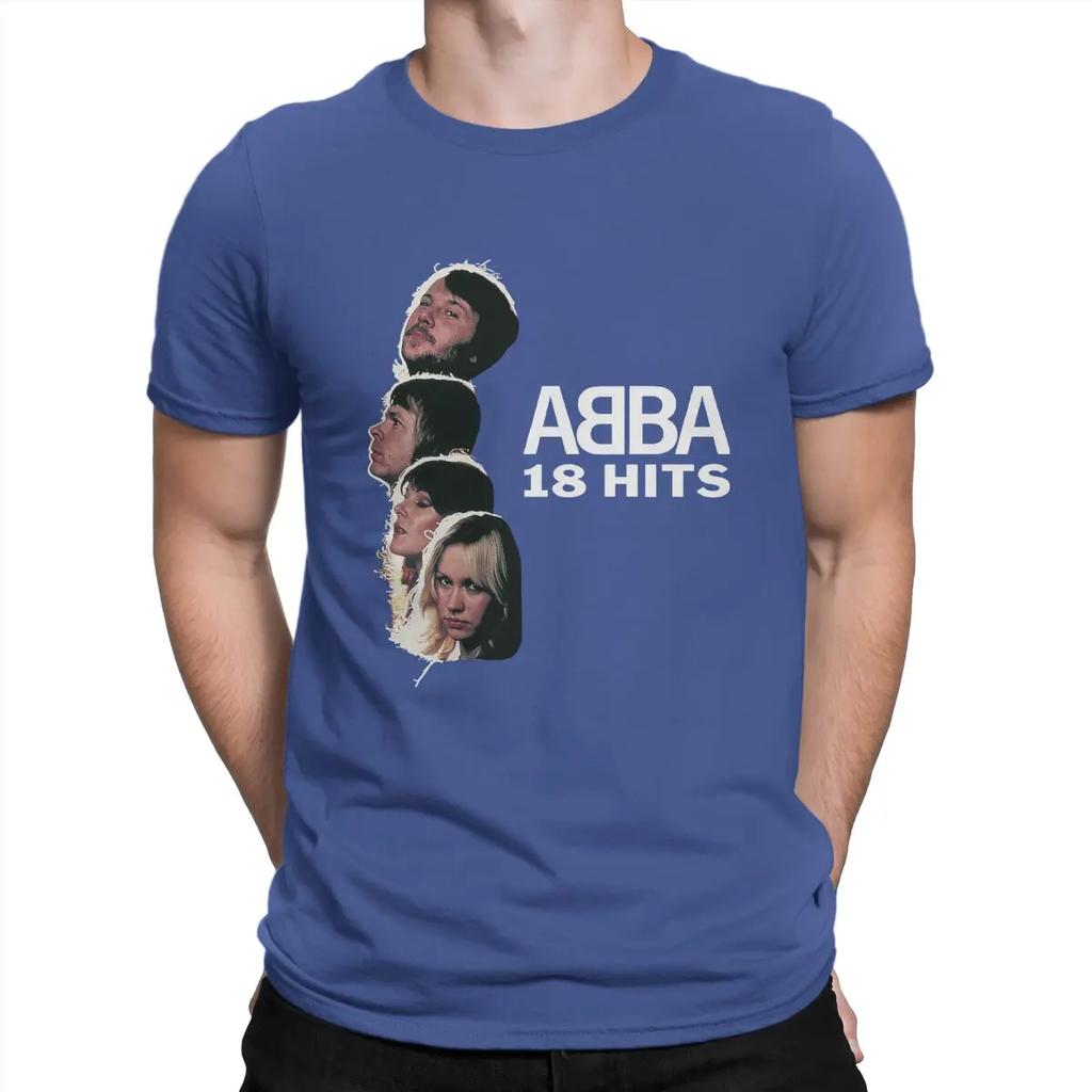 18 хитов Мужская футболка A-ABBA Группа Круглый вырез Короткий рукав 100% Хлопок Футболка Забавная Топ Высокое качество Идея для подарка