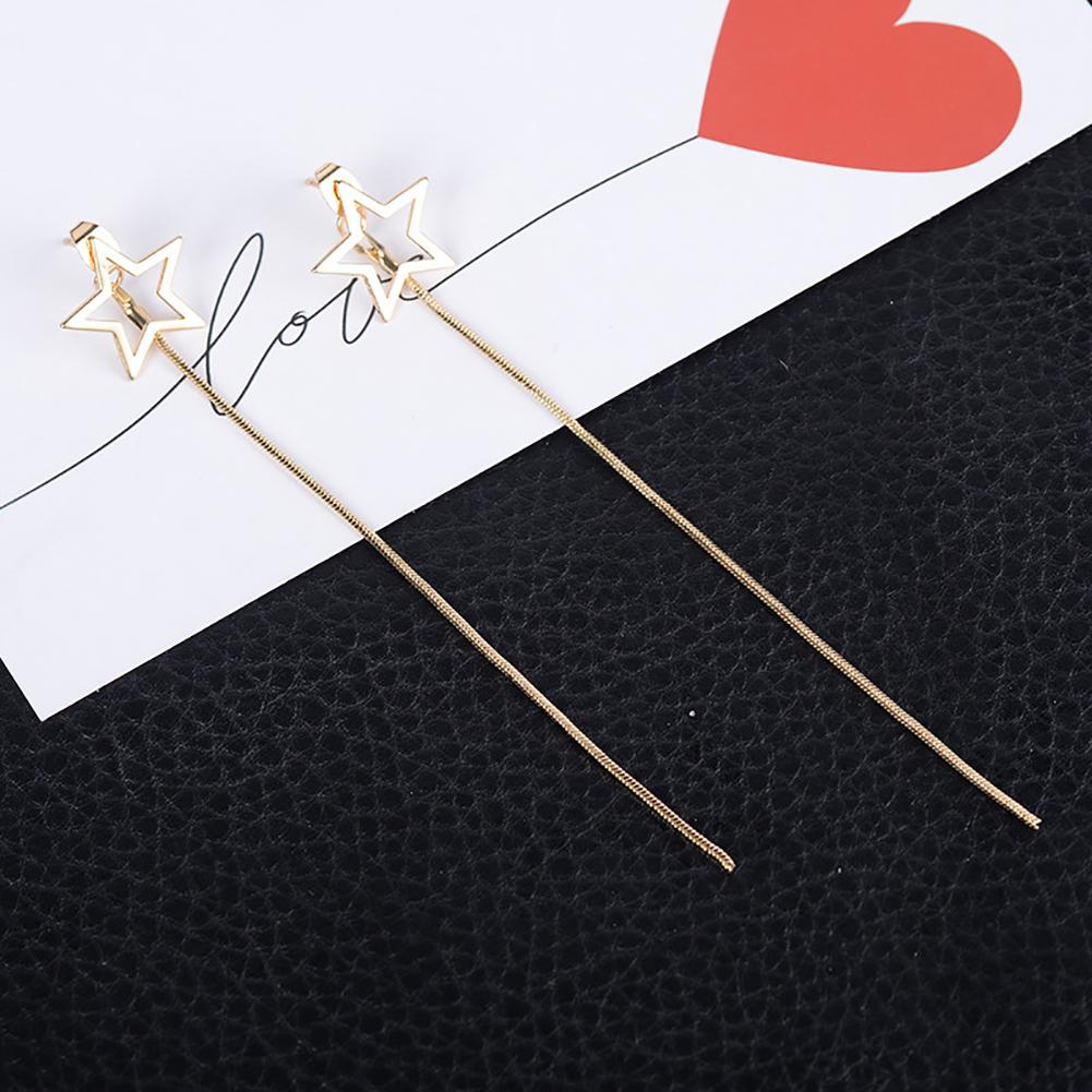 Серьги Bluelans, висячие линейные милые серьги с пятиконечной звездой, длинные кольца для девочек, ювелирные изделия