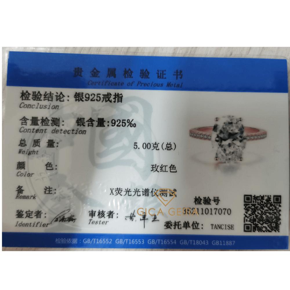 Gica Gema Oval Rings For Women Girl 925 Sterling Silver 9*13mm Rose Pink White Zircon Wedding Engagement Anniversary Jewerly Gift