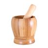 Wooden Garlic Masher Bowl Mashing Crushing Jar Mortar Pestle Set Kitchen Tool