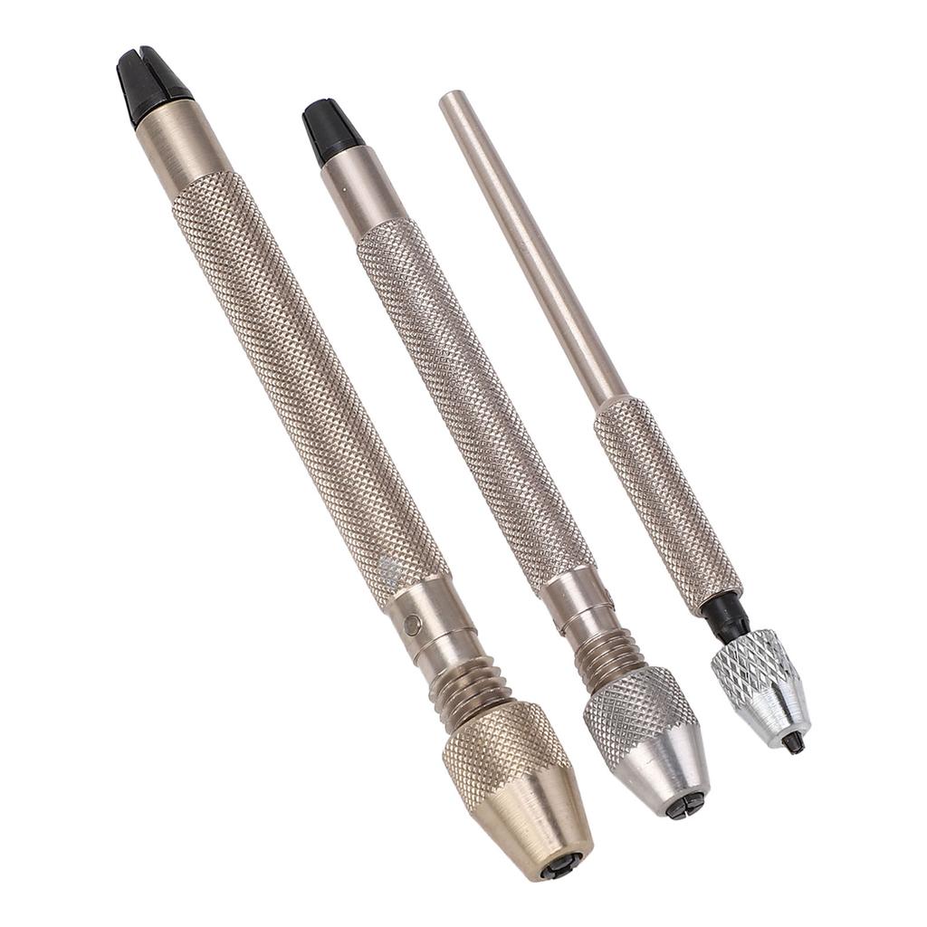 3Pcs Pin Vise Hand Drill Bit Set Aluminum Alloy Non Slip Hand Drill Bit Set Watch Repair Tool