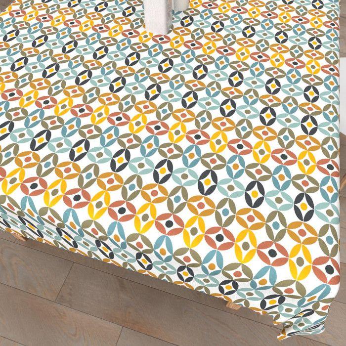 Printed Stain-resistant Rectangular Tablecloth 140x240 Cm OURANOS, by Soleil d'Ocre