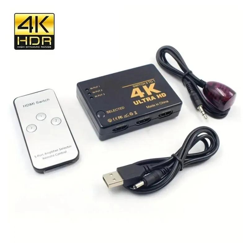 3 in 1 HDMI-compatible Switch 4K Switcher out HD 1080P Video Cable Splitter 1x3 Hub Adapter Converter for PS4/3 TV Box HDTV PC