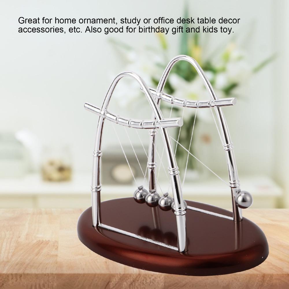 5 Steel Balls Pendulum Ornament 6.93 x 4.17 x 5.51in Physics Toy Premium Kinetic Balls Office Desk