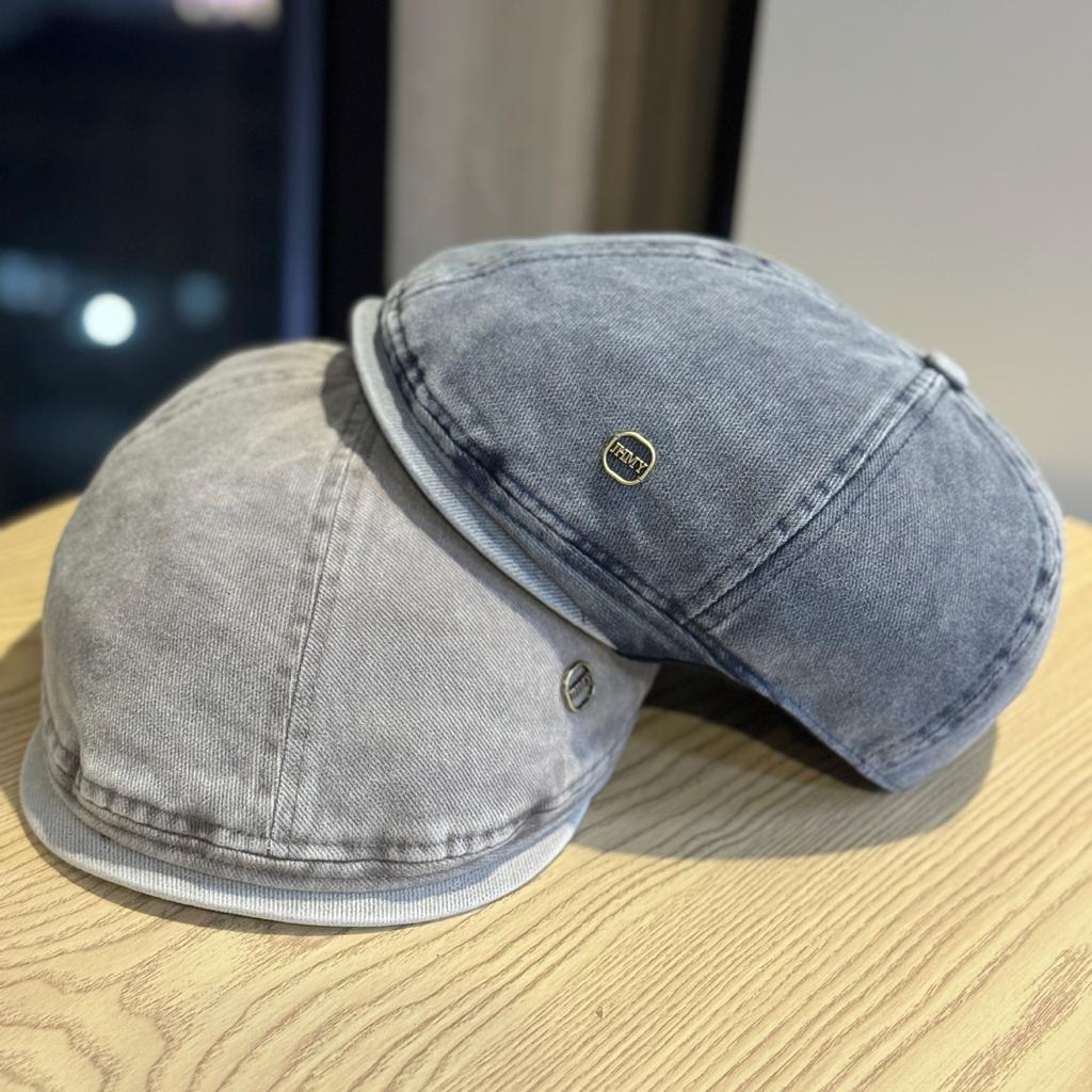 Korean-style vintage denim forward cap for women, new model, makes the face look smaller, casual and versatile, can be worn backwards, beret,