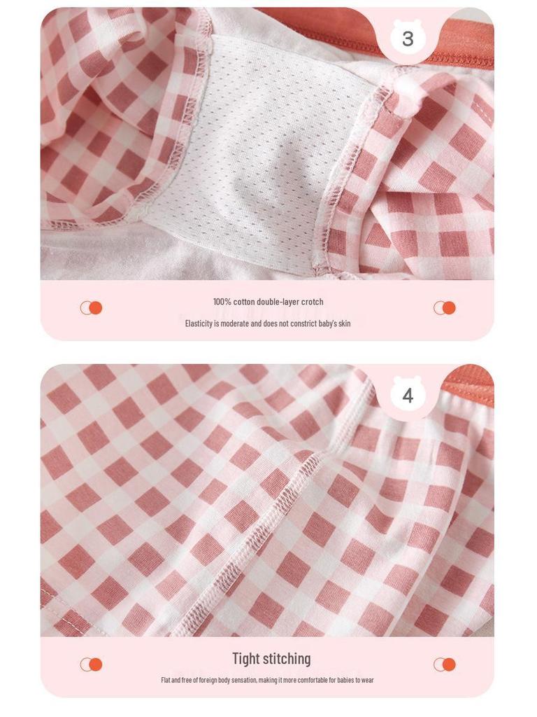 Антибактериальные хлопковые боксеры для девочек - Дизайн с плоскими штанинами без сдавливания для детей