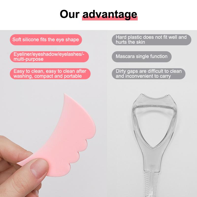 Розовая силиконовая подушечка для наращивания ресниц, многофункциональная подводка для глаз, трафарет для рисования, подводка для глаз, помада для ресниц, вспомогательный инструмент для макияжа