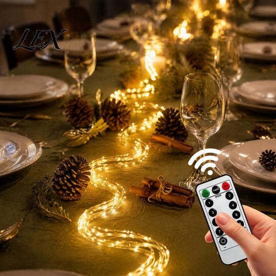 Versatile Backyard Accent Lights Copper Wire Fairy with Remote, 8 Modes 10-Level Dimming Timer, Waterproof Portable Battery Powered Operated