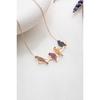 925 Sterling Silver Rose Plated Mix Stone Bird Model Necklace