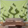 Green Flames Design on Tapestry Pattern Wall Hanging Tapestry Decorative Tapestry Home Decor for Bedroom and Living Room