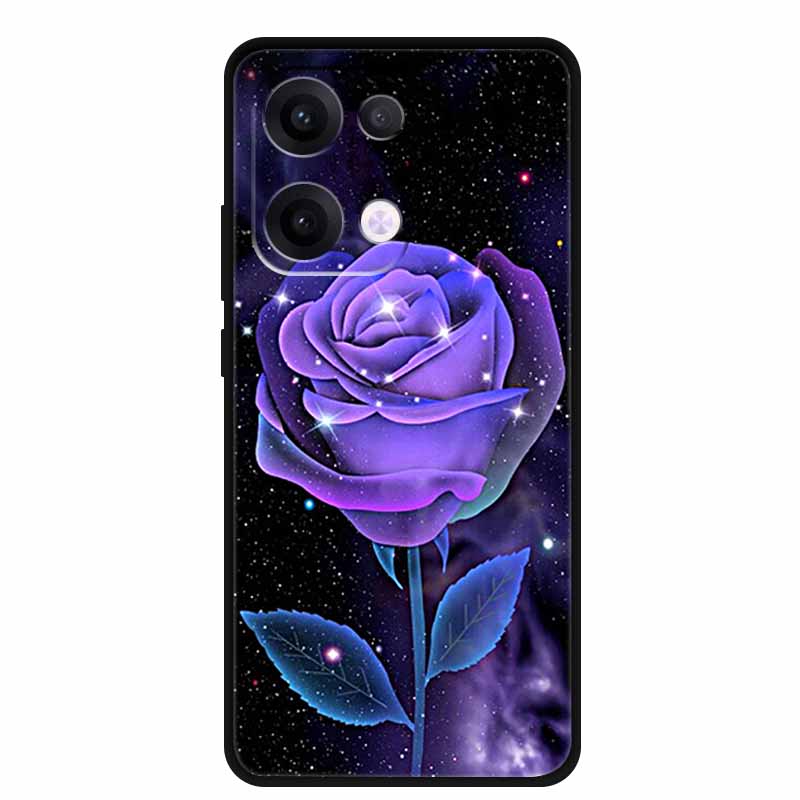 Чехол для Oppo Reno13 5G Мягкий ТПУ Милый Мультяшный Силиконовый Задний Чехол для Телефона Oppo Reno 13 Pro Чехлы Reno13Pro 13Pro 5G Черный Корпус