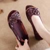 Vintage Flower Moccasins Woman Genuine Leather Ballet Flats Ladies Hollow Slip Ons Women's Luxury Loafer Purple Walking Shoes 42
