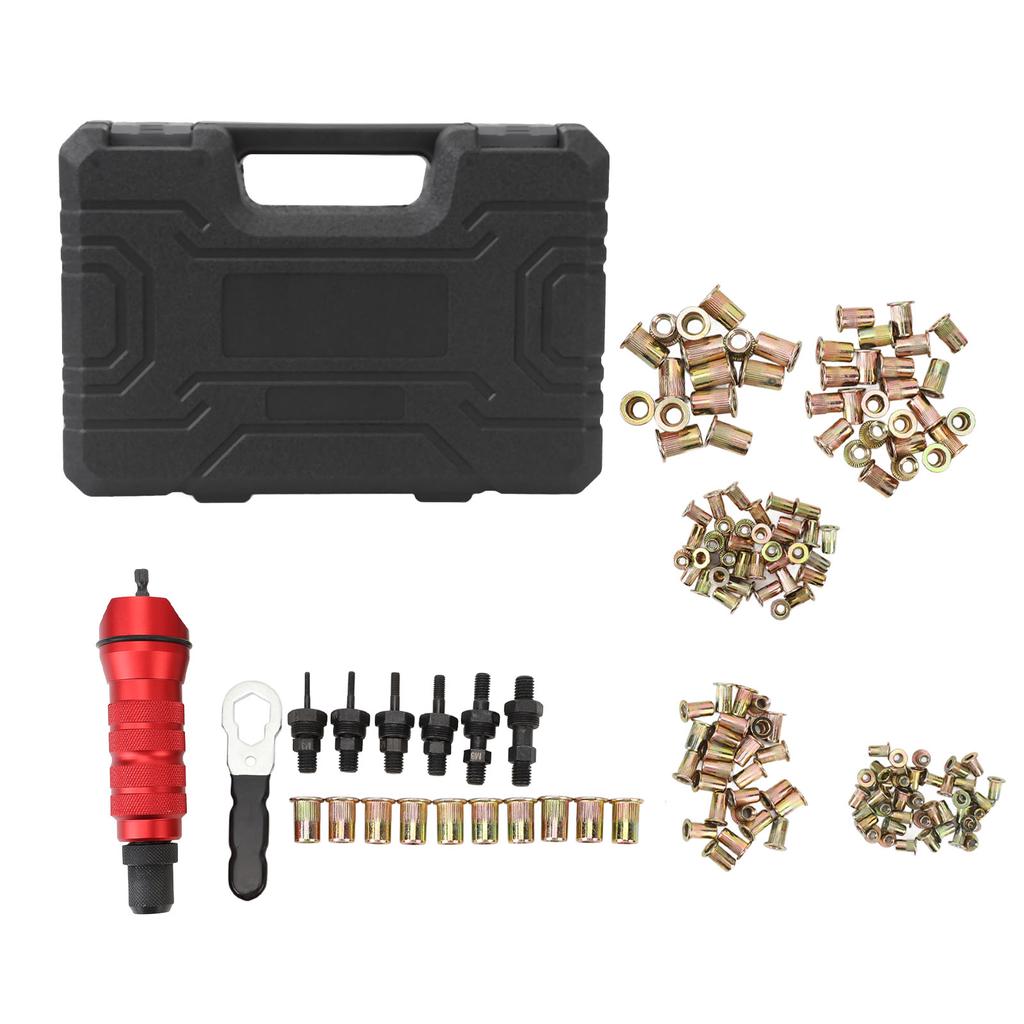 Rivet Nut Drill Adapter Kit Electric Rivet Drill Adapter Kit 2.4mm?6.4mm 6 Interchangeable Rivet