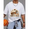 Хлопковая футболка Белый тигр и звезды Keep It Wild принт Повседневная одежда для мужчин и женщин Стиль для приключений на открытом воздухе