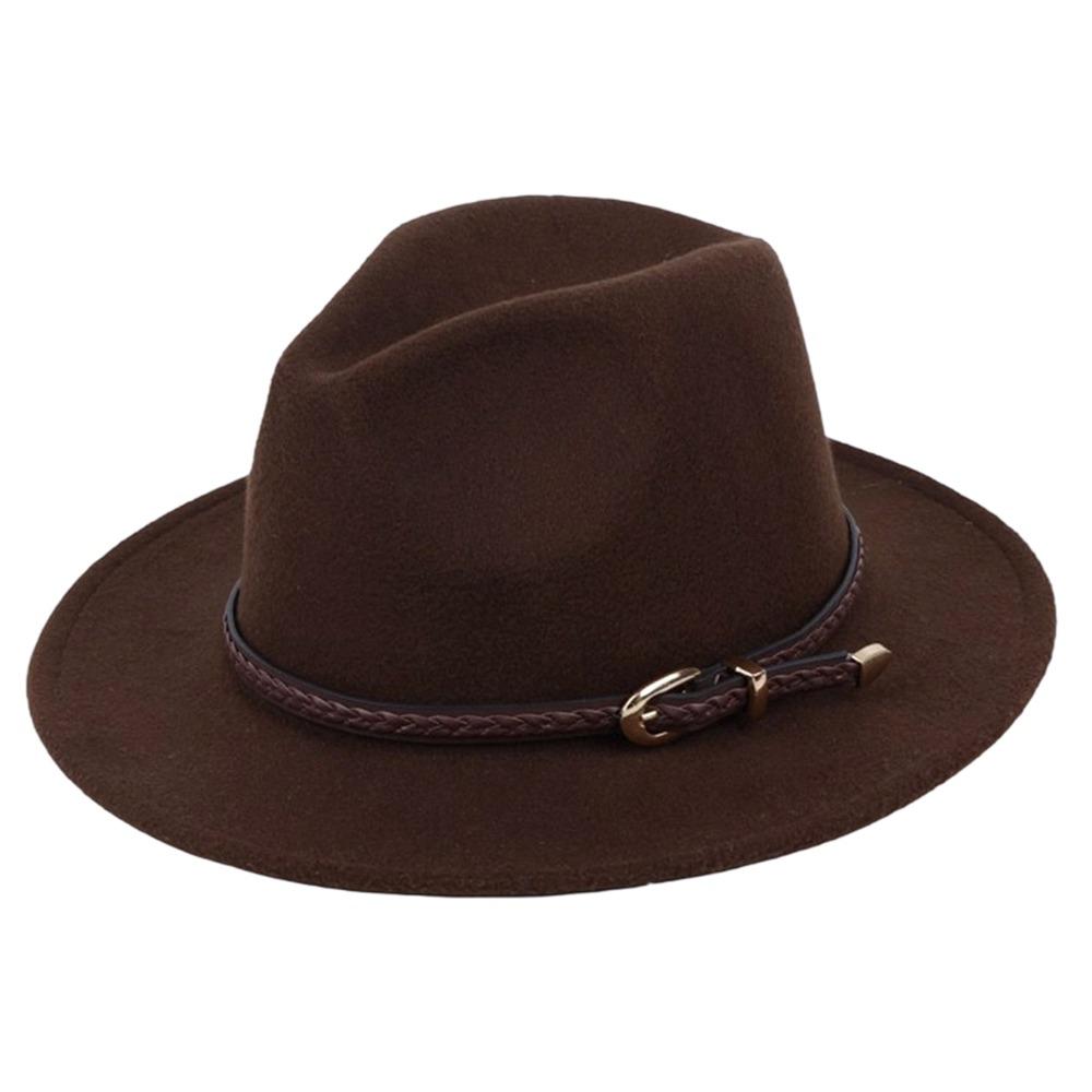 With Belt Buckle Panama Cap Vintage Cowboy Cap Fashion Rancher Hat for Men Women