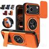 Новый чехол для For Iphone17 Pro Max 16 Pro Max 1 14 13 Защита камеры со сдвижной крышкой Вертикальная подставка Ударопрочная задняя крышка Магнитный чехол для телефона