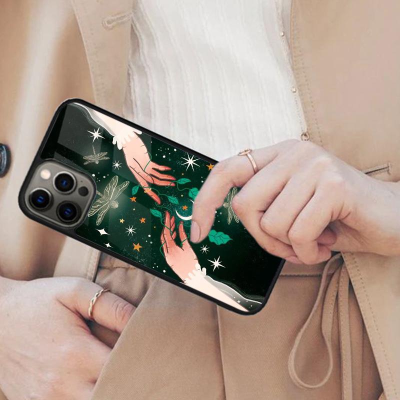 Fortune Telling Moon Stars Hands Art Magnetic Phone Case For APPLE iPhone 17 Air 16 14 13 12 Pro Max 15 Plus With MagSafe Cover