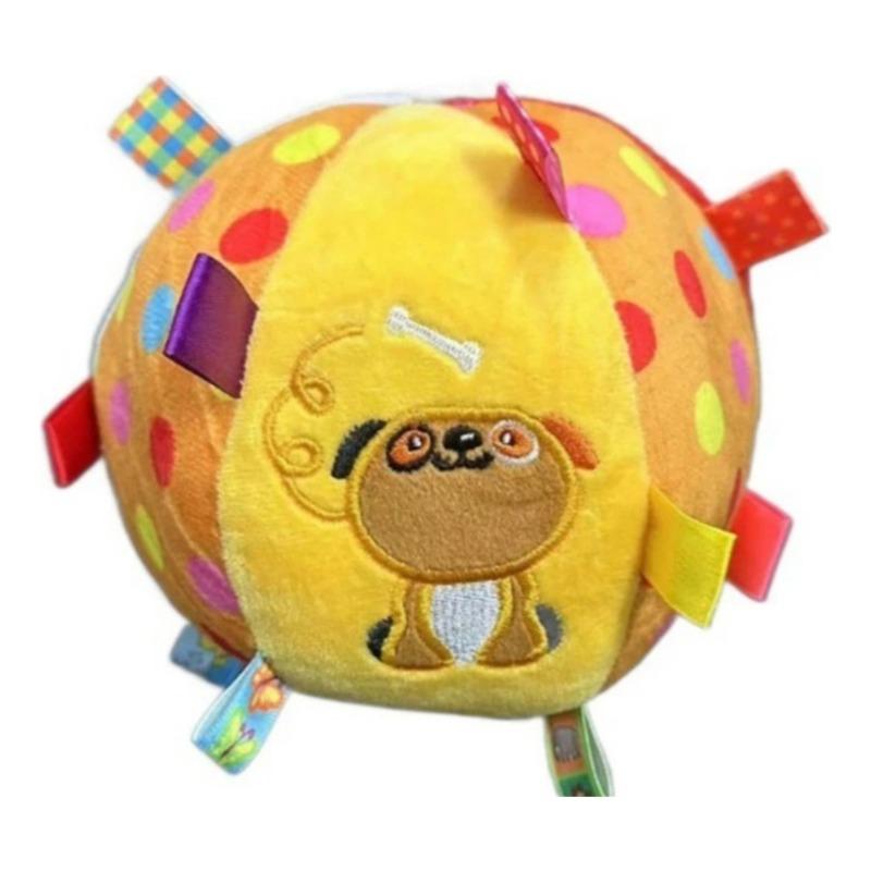 Вокальная интерактивная плюшевая игрушка-мяч для собаки с лентой и колокольчиком, шумная игрушка для питомца, забавная звуковая игрушка для дрессировки собаки, милая игрушка в подарок для питомца