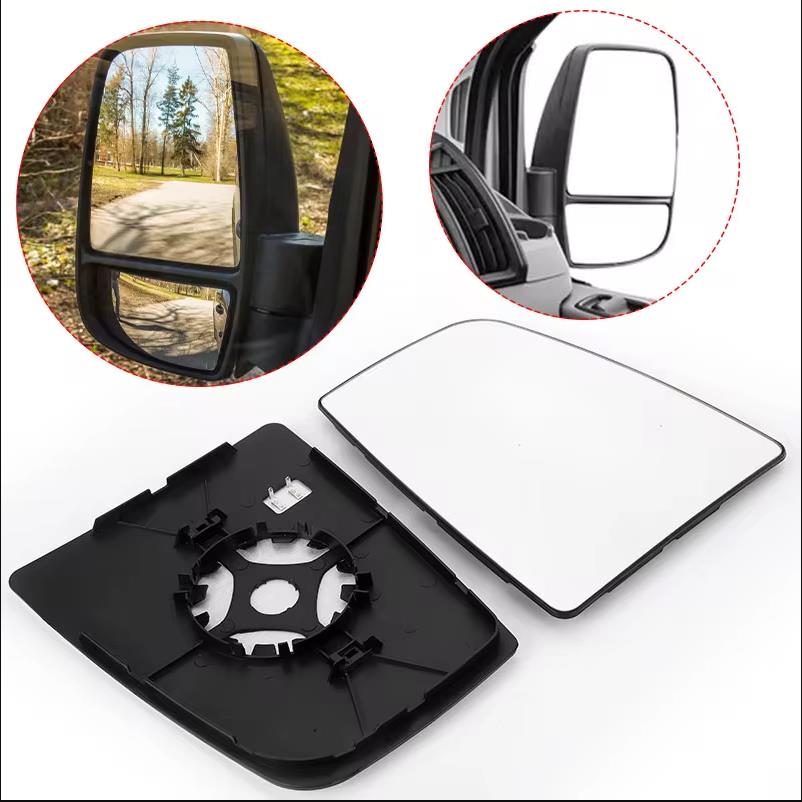 Верхнее и нижнее стекло зеркала Ford Transit MK8, пассажирская сторона, левое выпуклое, с задней пластиной