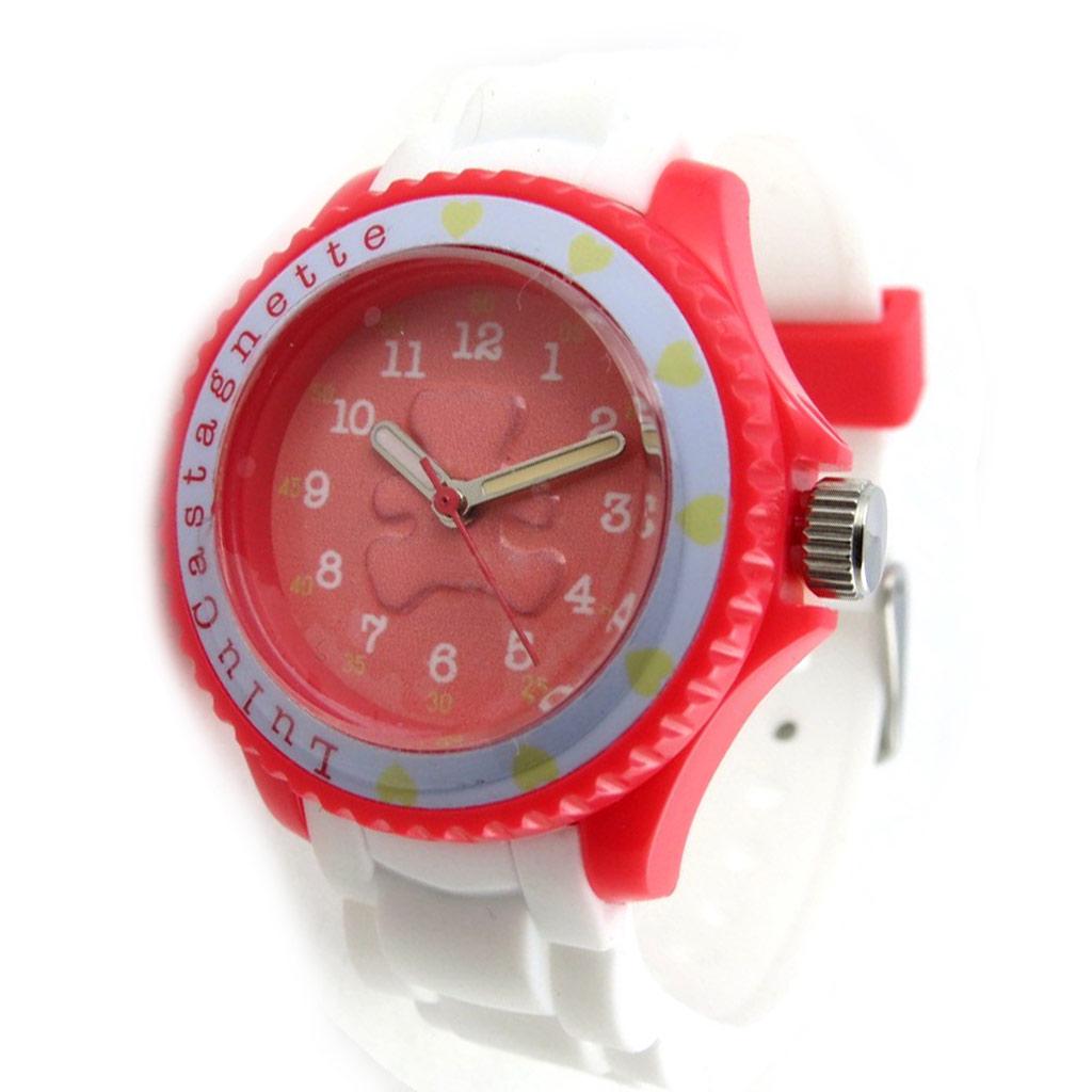 Lulu Castagnette [N2388] - Montre silicone 'Lulu Castagnette' blanc rose