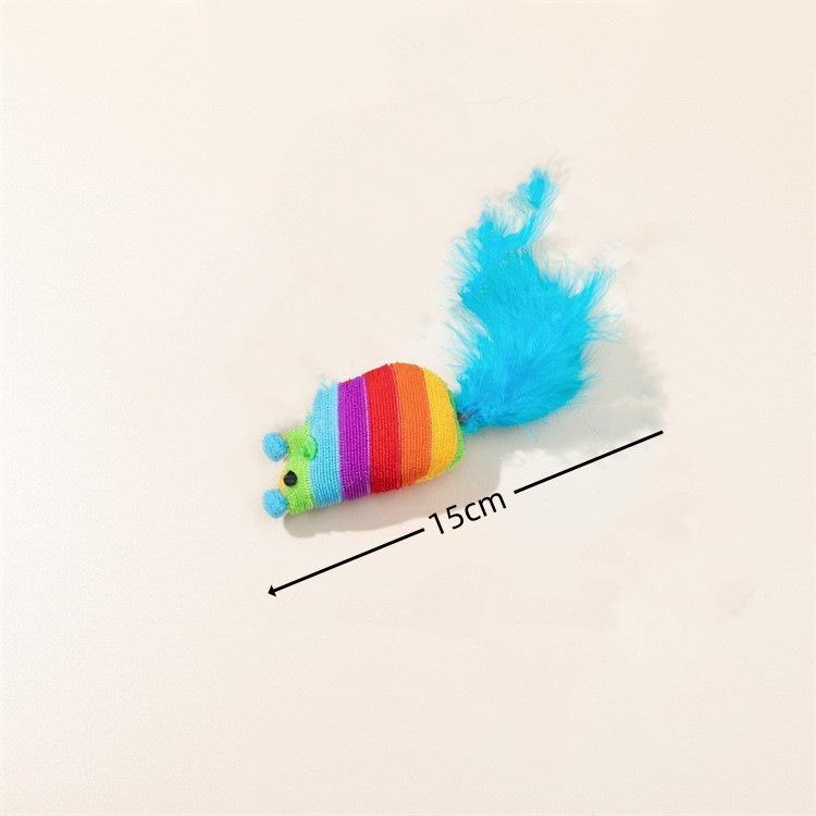 Набор игрушек для кошек: Плюшевая мышь с перьями, молярная и устойчивая к укусам