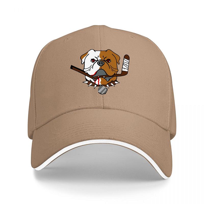 Bulldog Baseball Hat with Bat and Ball Design Black Adjustable Cap for Sports Fans and Dog Lovers Casual Streetwear Accessory