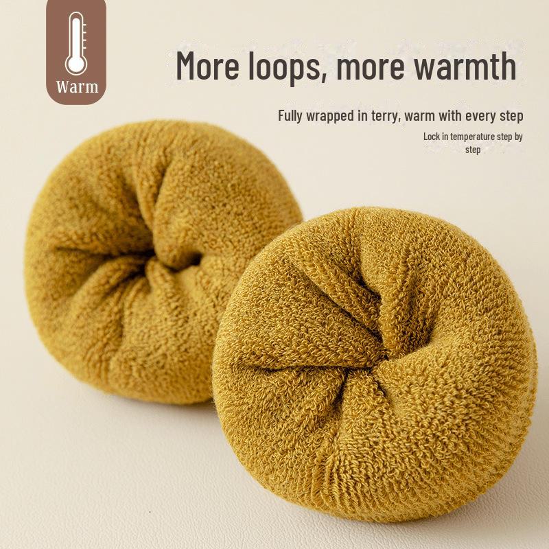 Men's and Women's Thick Terry Mid-Tube Socks for Autumn and Winter - Plus Velvet Warm Heating Socks