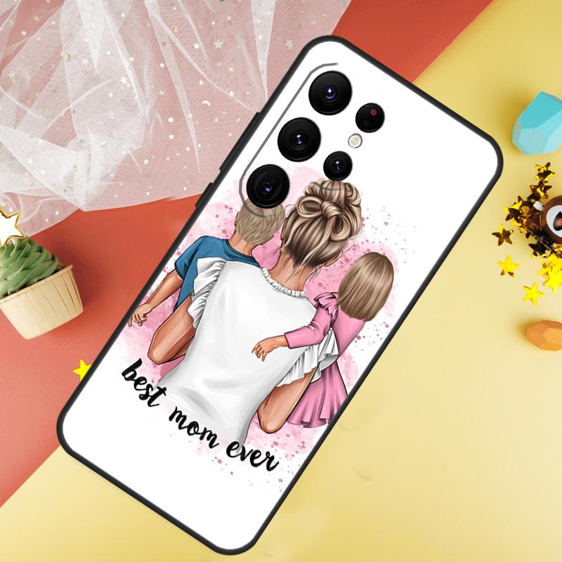 Чехол для телефона Мама Дочь Девочка Сын Папа Для Samsung Galaxy S25 FE S23 S21 S20 S22 S24 S26 Ultra S10 S26 Plus Чехол Coque