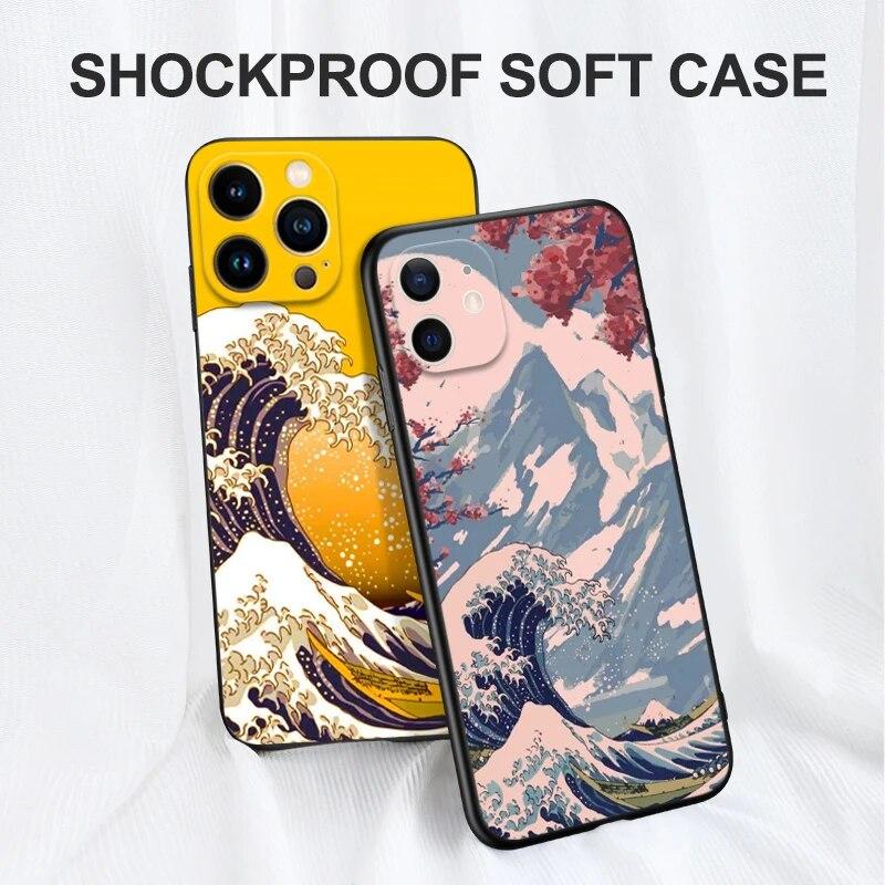 Чехол для телефона с мультяшной волной для iPhone Samsung Galaxy Redmi Xiaomi Oppo OnePlus Note SA 7 8 9 10 11 12 13 14 20 21 22 23 53 54 Pro Max Ultra TPU Soft