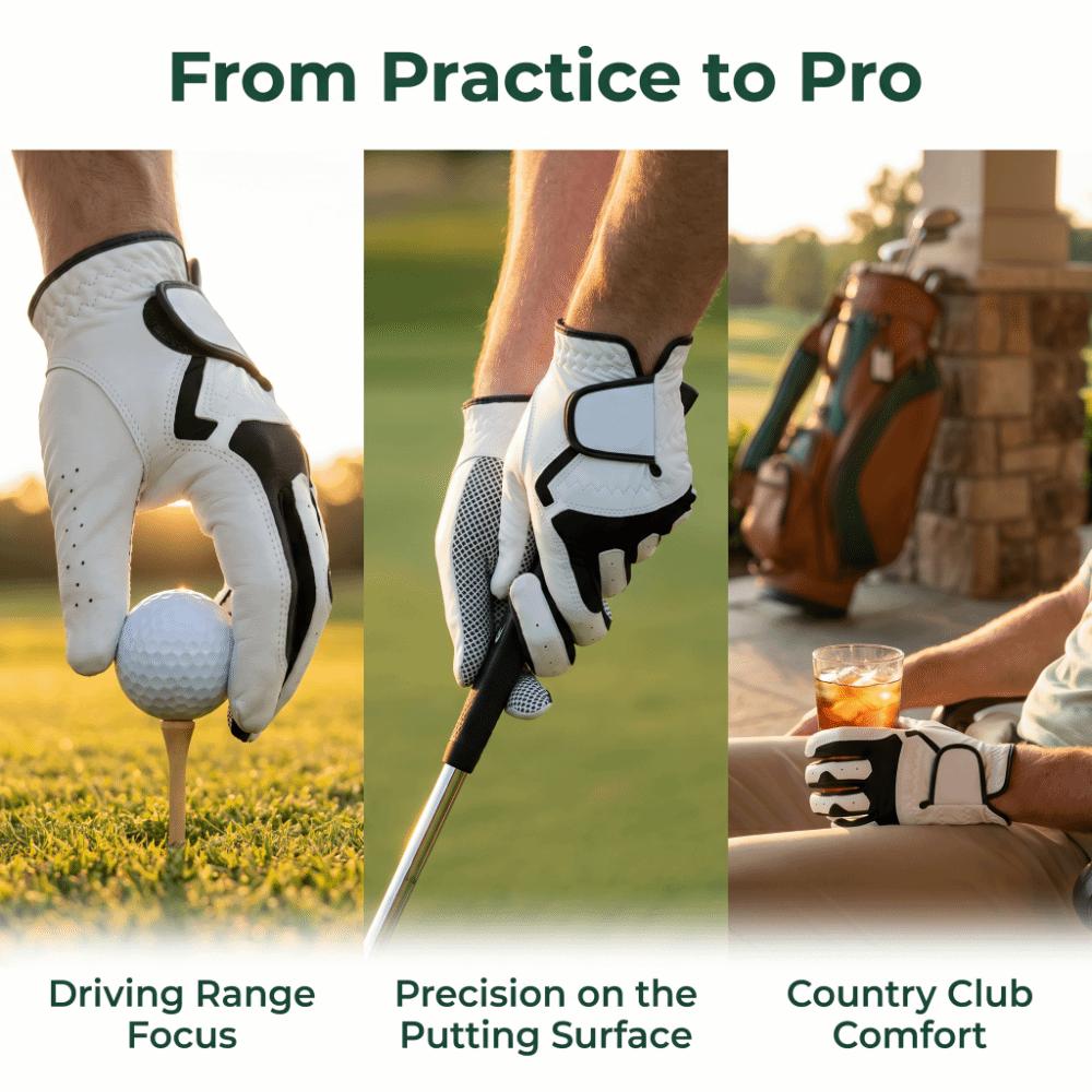 Microfiber Fabric Golf Gloves Silicone Grip Dots Golf Sports Gloves Golf Glove Golf Practice